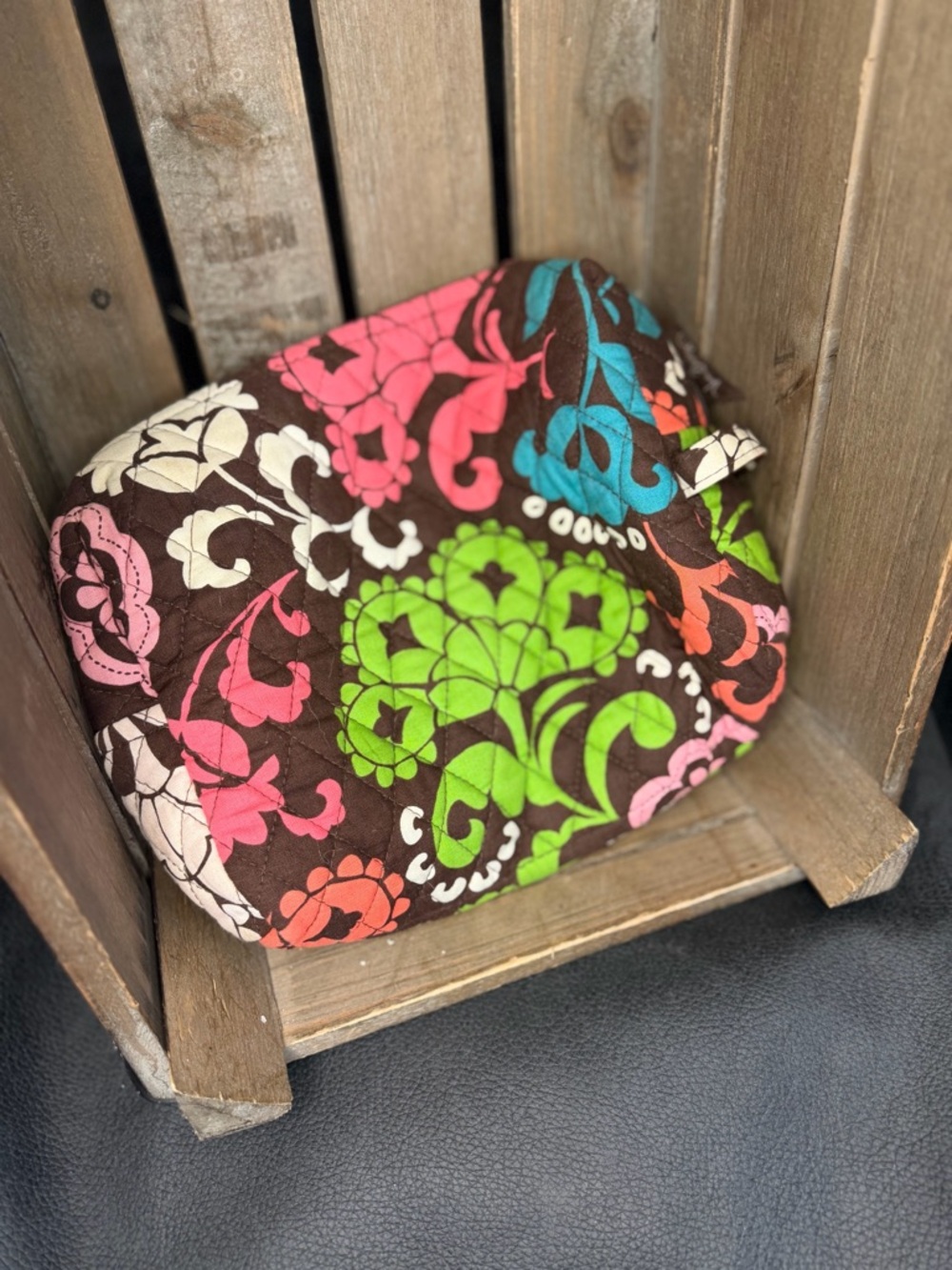 EUC Vera Bradley Quilted Floral Cosmetic Pouch in Lola (Ret) Pattern